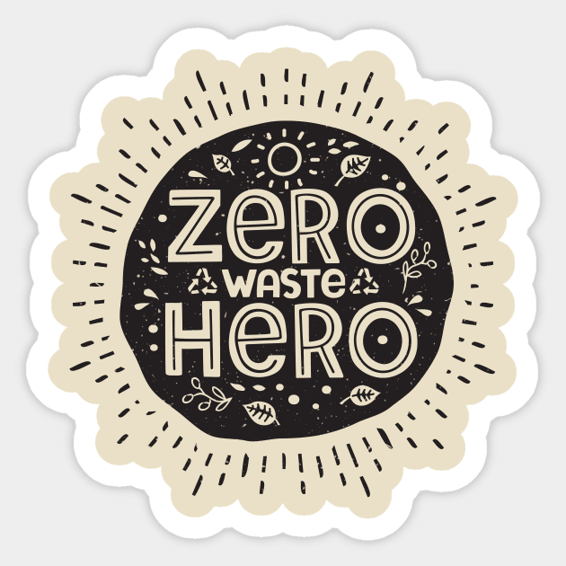 Zero Waste Hero - Sustainable Minimalist Living Sticker by bangtees